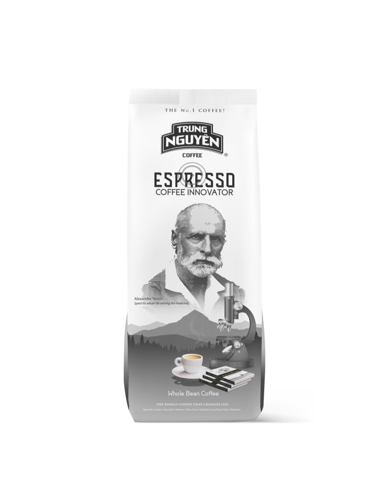 Front View. Trung Nguyen Legend Espresso Coffee Innovator Whole Bean Coffee made with a blend of arabica and robusta beans.