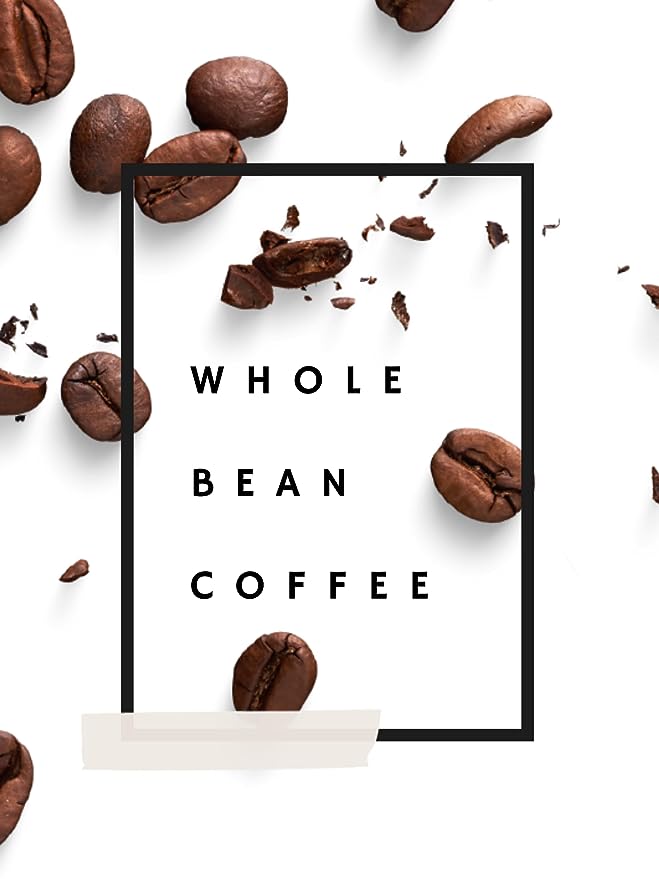 Infographic with whole bean coffee