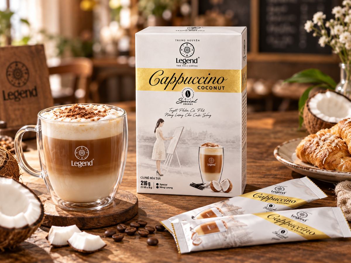 Legend Instant Cappuccino Coconut (12 Packets)